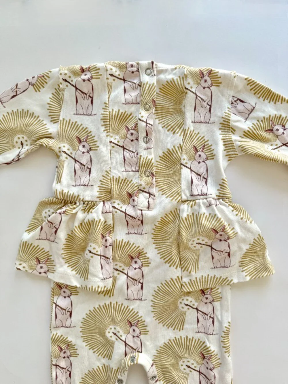 Kate Quinn Magic Rabbit Print Peplum Romper 18-24m